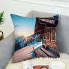 Natural Scenery Snow Outdoor Pillow Case For Car Sofa Decorative Home Double-sided Print Plush Square Throw Pillow Cushion Cover