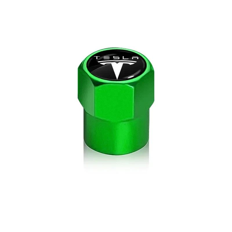 

Car Sticker 2025 Hot 4Pcs Car Tire Valve Caps Emblem Metal Cap Case Accessories for Tesla Model 3 2022 X S Cc3 Cybertruck 2021 Y зелений