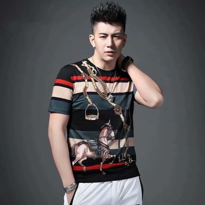 IELGY Kurzarm-T-Shirt Sommer Neues Herren-Trendy-Halbarm-Slim-Top