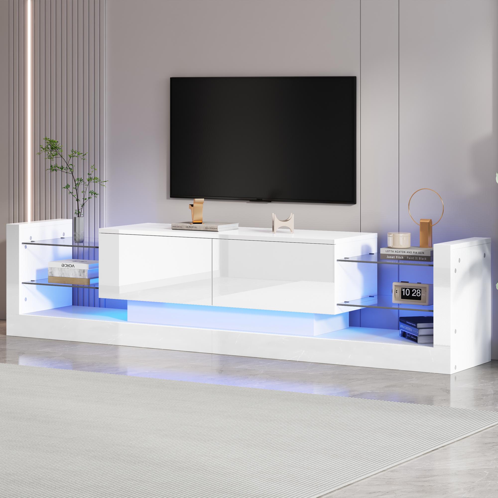 Augsta spīduma TV skapītis ar LED