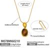 Fashion Agate Pendant Adjustable Long Sweater Chain - Simple Stainless Steel Design