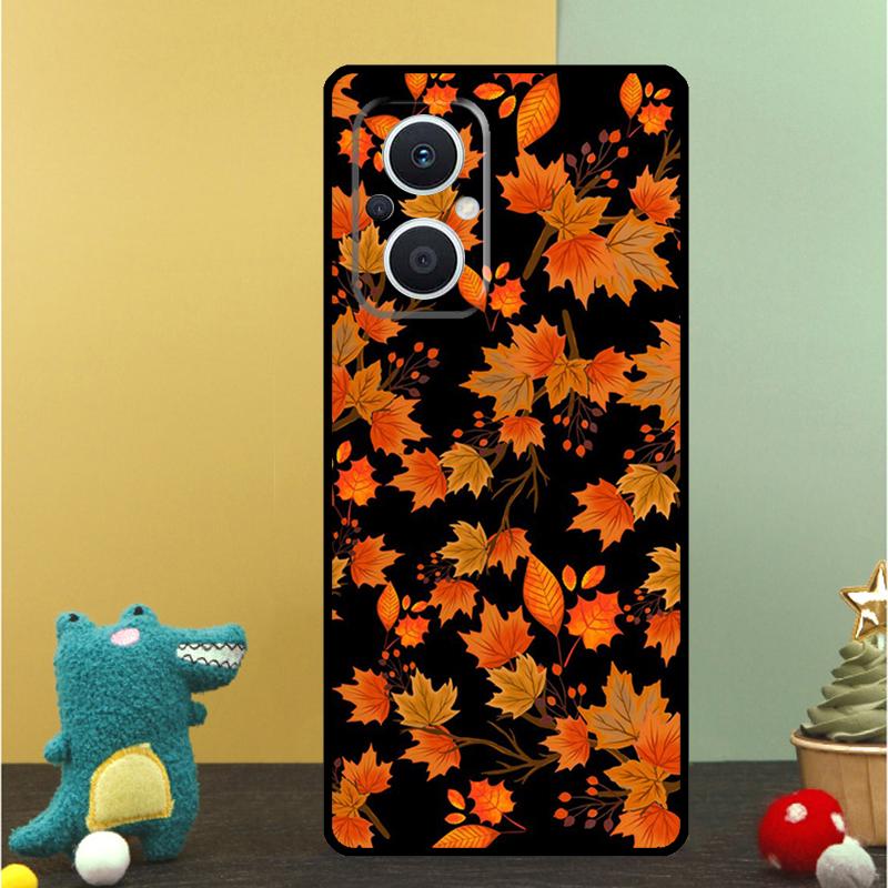 

Autumn Leaves Fall Pumpkin Case For OPPO Reno 15 13 10 11 14 Pro 12 F 13F 14F 15F 7 8 Lite OPPO Find X9 X8 X5 Pro Cover OPPO Reno11 Pro
