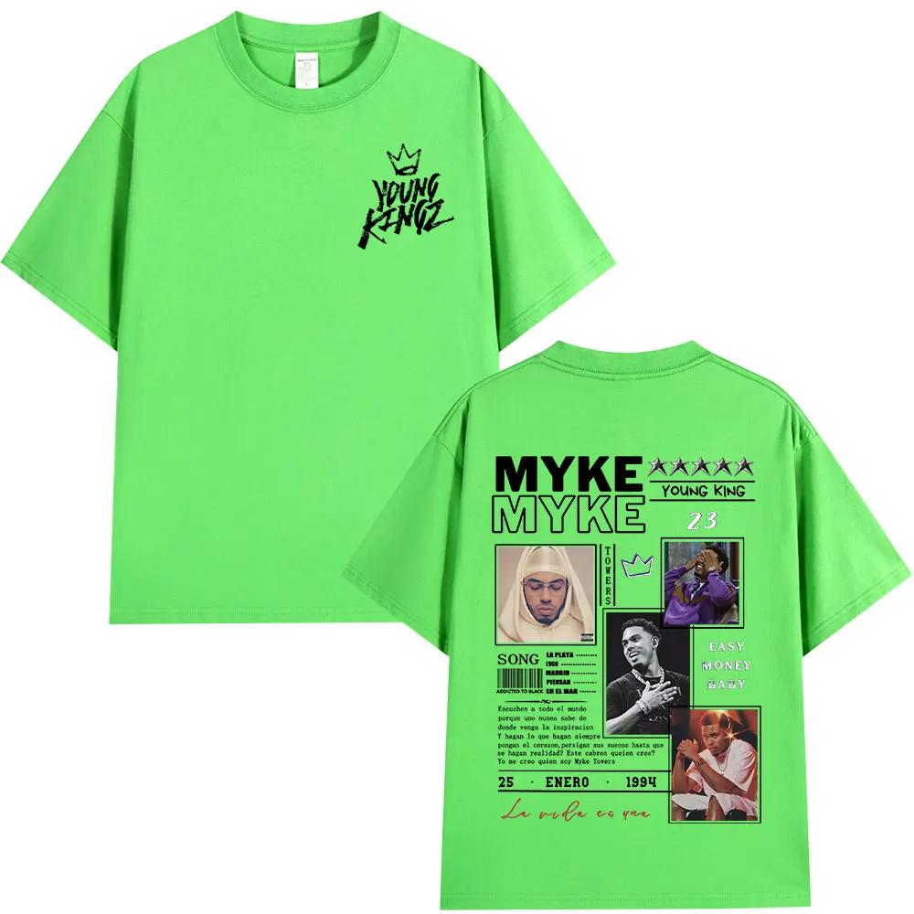 Rapper Myke Towers Graphic T-shirts Men Women Clothing Fashion Hip Hop Oversized T Shirt Unisex Cotton Short Sleeve T-shirt Tops
