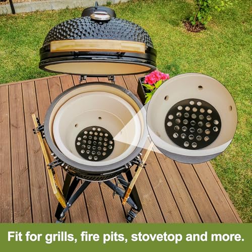 PATIKIL Cast Iron Fire Grate, 10-inch Rectangular, Replacement BBQ Grill Grate, High-Heat Resistant Charcoal Plate, 6-Slot Grill Accessory for BBQs
