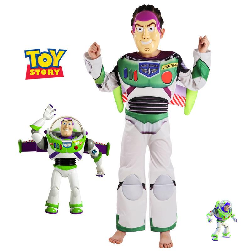 Adorable Kids Buzz Lightyear Cosplay Costume Soft Cotton Outfit For Halloween Parties