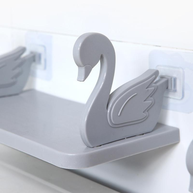 1pc Punching Free Kitchen Storage Rack, Bathroom Multi-function Wall Hanging Storage Rack