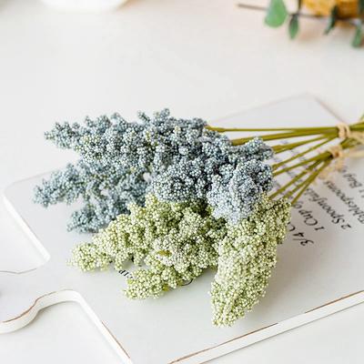 12PCS Multi Colored Simulated Grain Ears Rural Decoration Ornaments Vase Fake Flowers Wedding Bouquet Simulate Flower Vase Decor