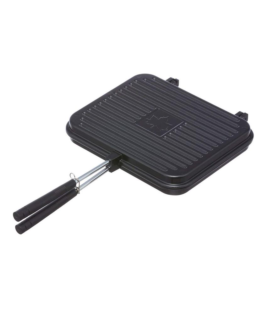 LOGOS Grill Sandwich Pan 81062246 Black (approx.) Width 23 x Depth 41 x Height 4.5 cm