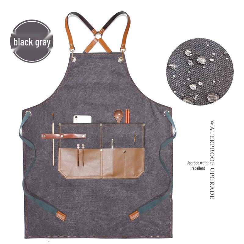 Custom Logo Barber Denim Apron for Hairdressers, Stylists, Artists, and Students