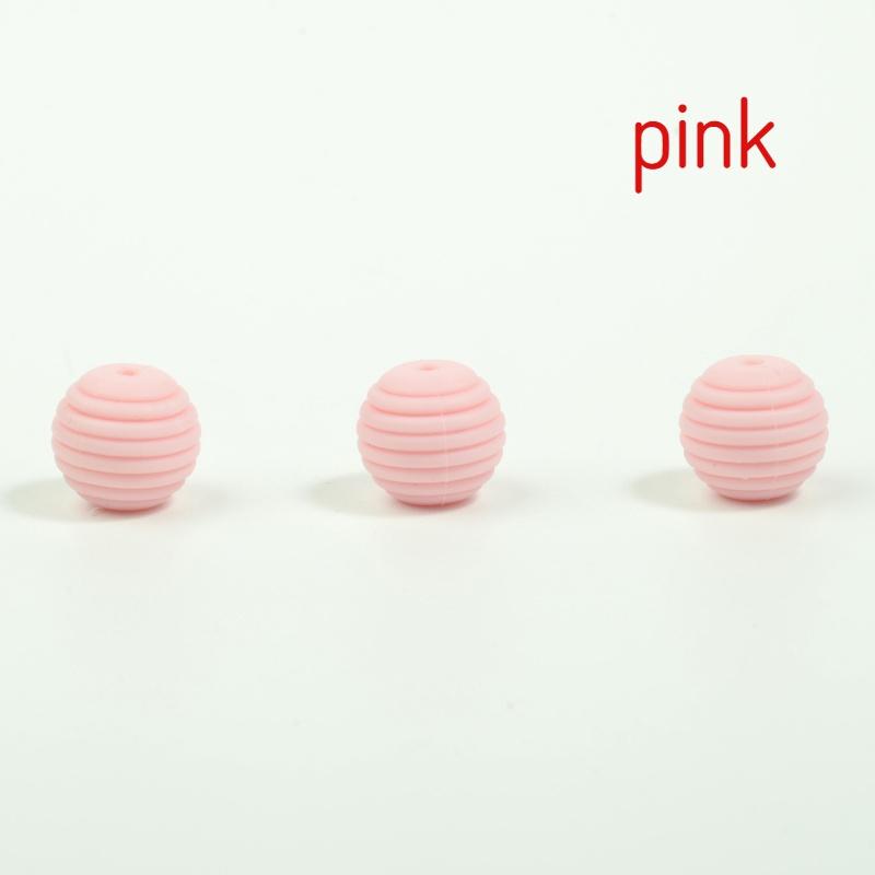 10pcs Silicone Beads Baby Teething Round Spiral Beads Food Grade Beads 15mm DIY Threaded Beads Baby Teethers