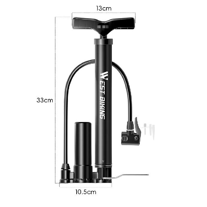 WEST BIKING 120PSI Bike Pump Portable Floor Bicycle Pump For Schrader/Presta Valve Bike Tire Inflator MTB Road Bike Accessories