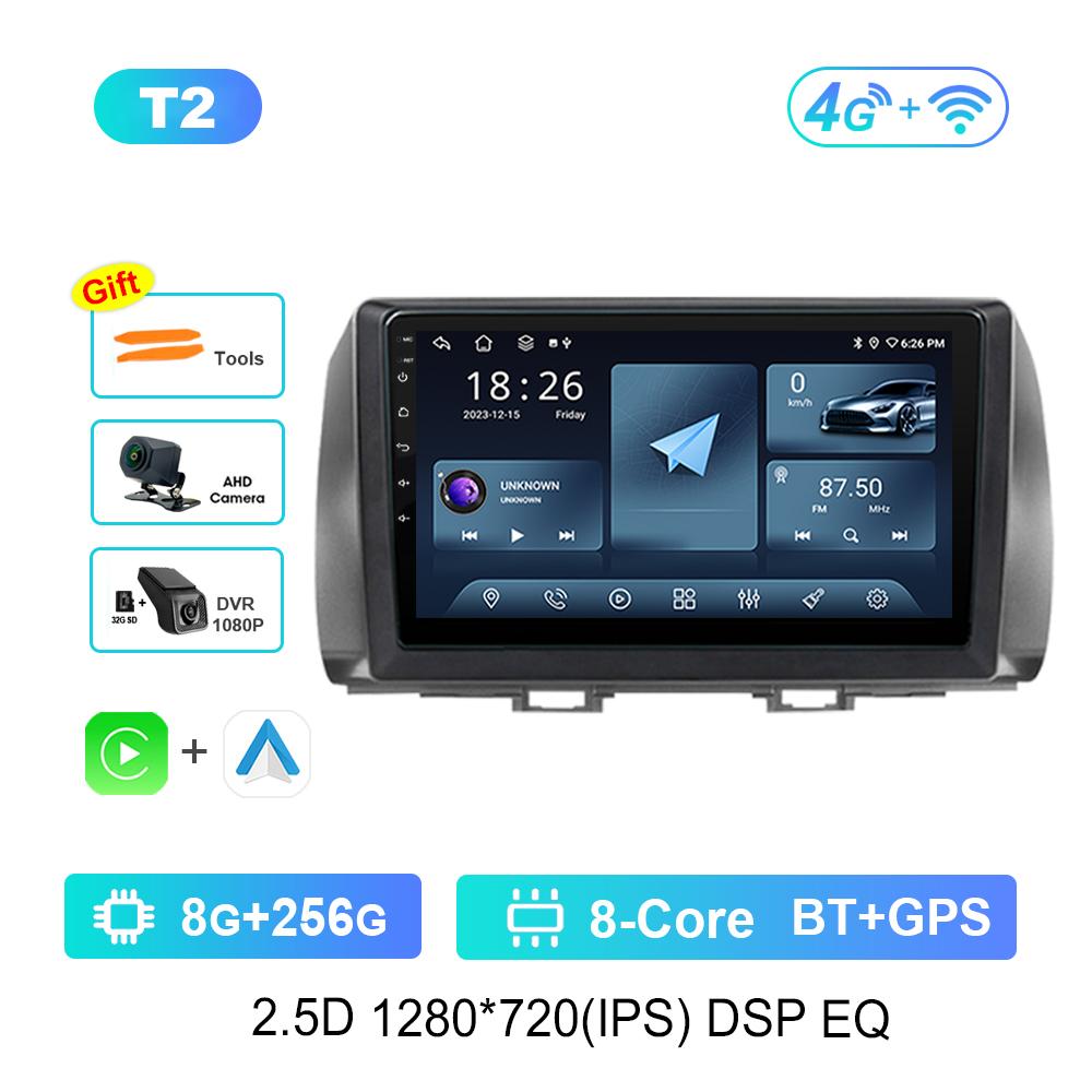 Car Radio Multimedia Player GPS Navigation DSP Stereo for Toyota bB 2 QNC20 2005 - 2016 QLED Screen Android OS Head Unit WiFi