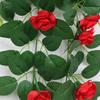 Artificial Rose Vine Hanging Plant for Indoor Decor