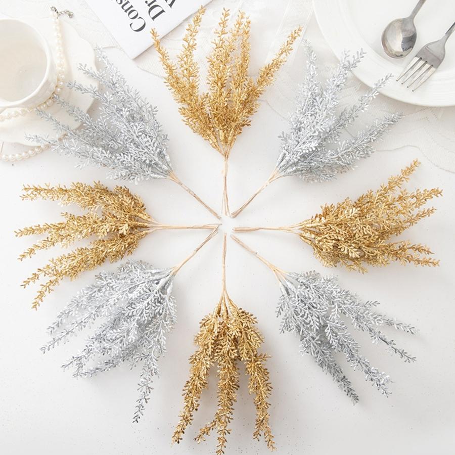 Artificial Flowers Plants Cedar Home Room Christmas Tree Wedding Wreath Table Wall Decor Bouquet Delicate Accessory Diy Gifts