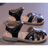 Summer Woven Roman Sandals, Closed-Toe Soft Sole Beach Shoes for Girls