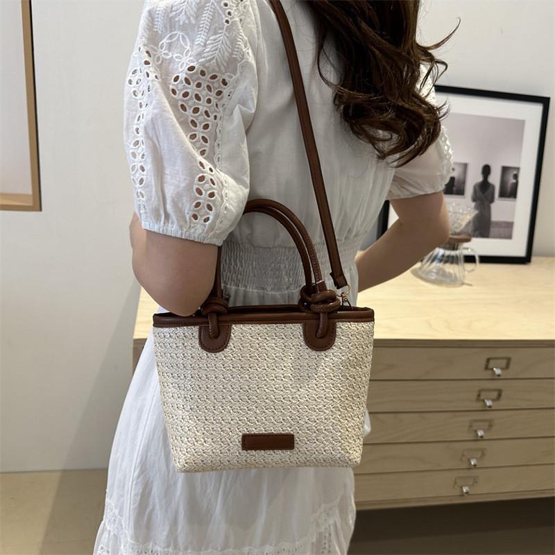 Chic Urban Casual Straw Tote Bag For Summer 2024 Stylish Woven Handbag