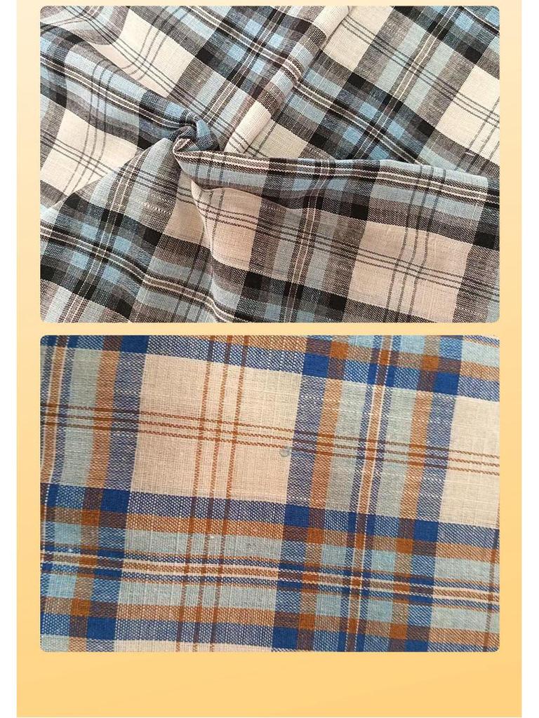 Imitation Linen Breathable Summer Plaid Fabric for Shirts and Dresses