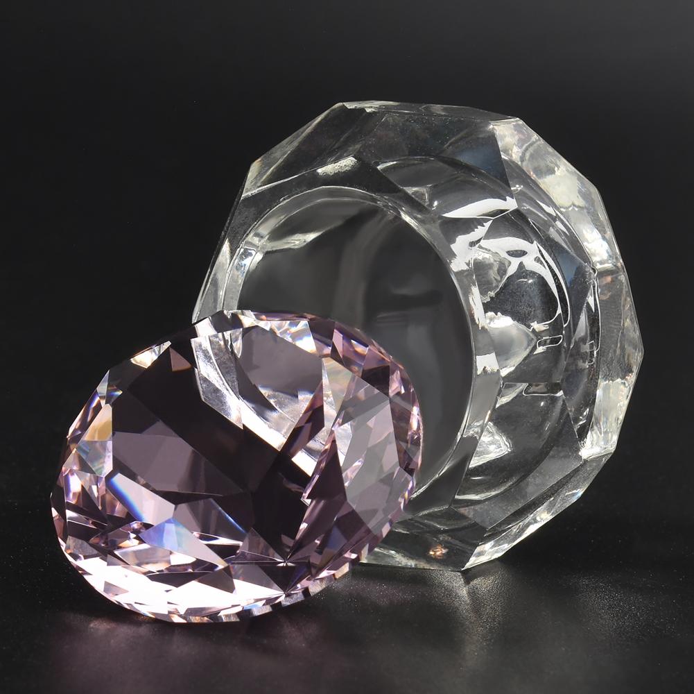 1PC Damiond Shaped Glass Nail Cup Colorful Dappen Dish Lid Cup Holder Equipment Nail Art Tools