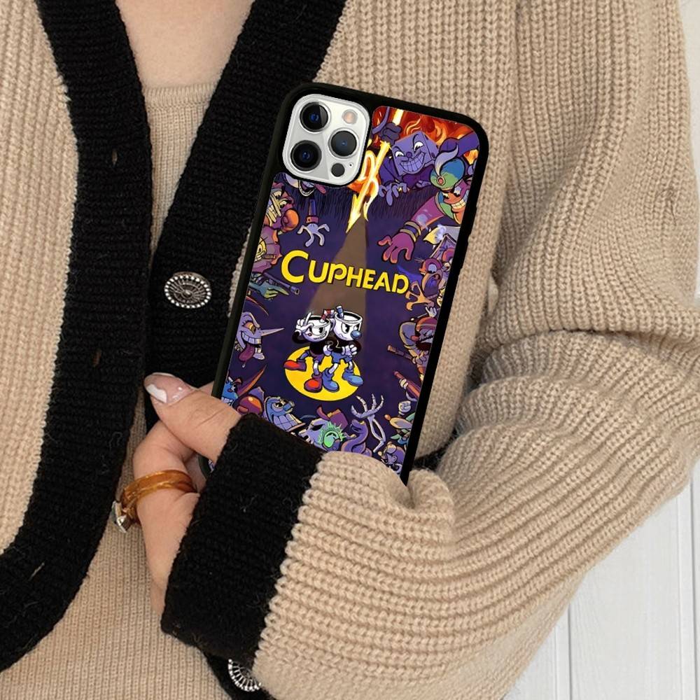 Anime Cuphead Cartoon Phone Case For IPhone 17 16 15 14 13 Plus 12 11 Pro Max PC+TPU Cases Back Cover