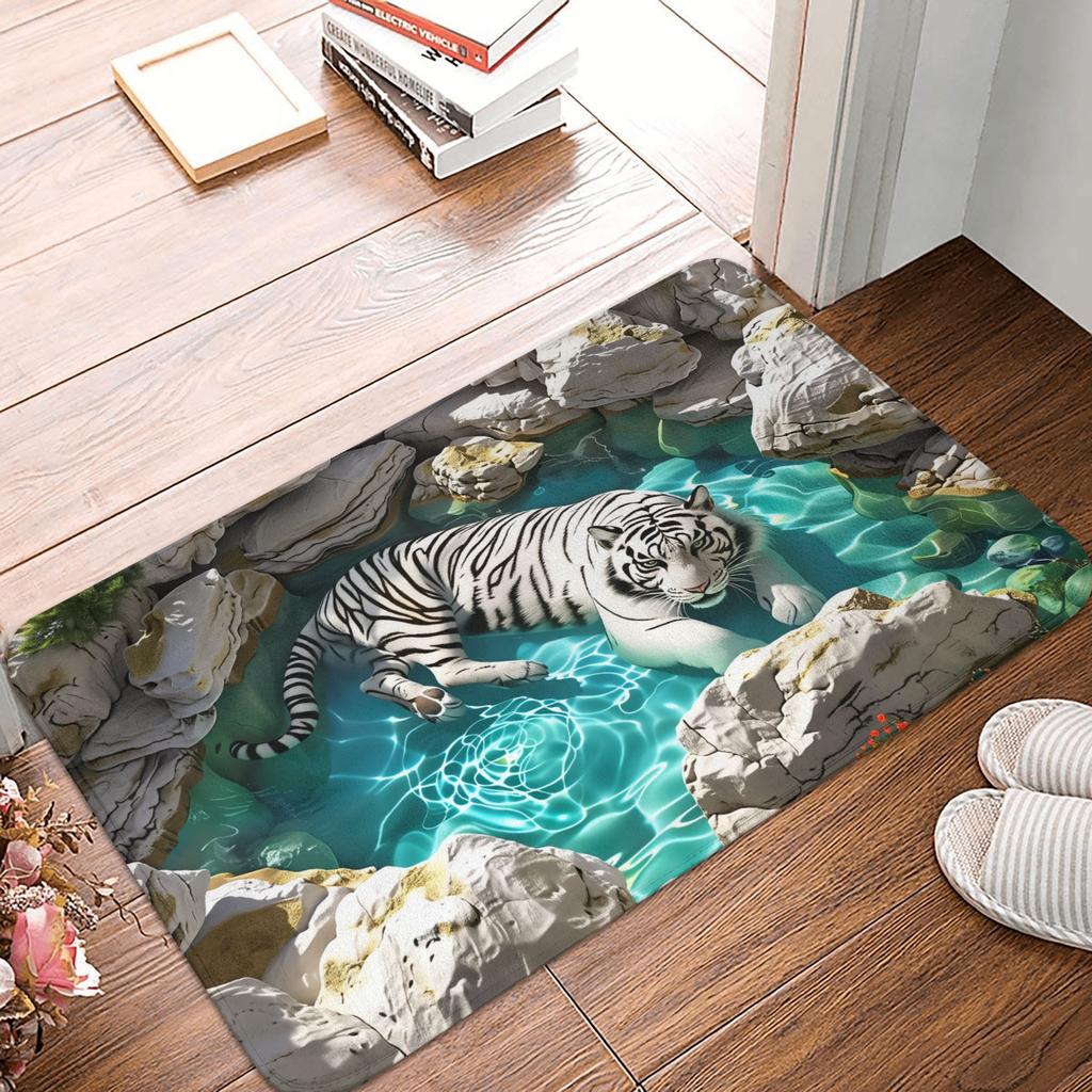 Shark Attack 3D Visual Design Front Door Mat Anti-Slip Outdoor Waterproof  Doormat Kitchen Balcony Entrance Rug Carpet
