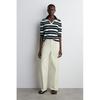 Japan Cotton Canvas Straight Leg Trousers Chalk