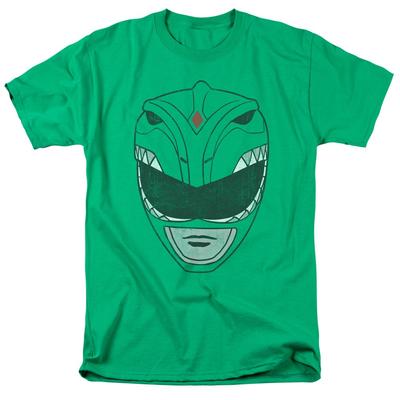 Power Rangers Mighty Morphin Green Ranger Head Licensed Adult T-Shirt Unisex T-Shirt