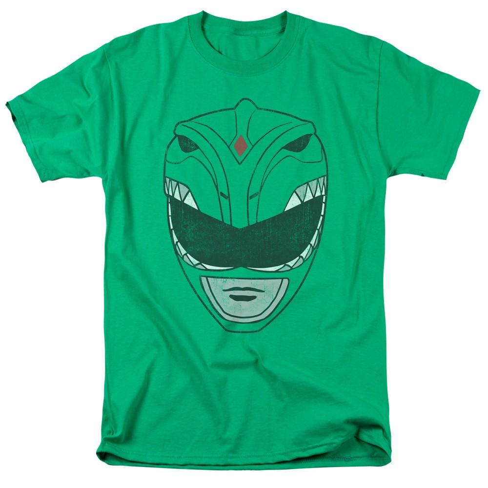 Power Rangers Mighty Morphin Зеленый Рейнджер Голова Лицензированная Взрослая Футболка Унисекс Футболка S