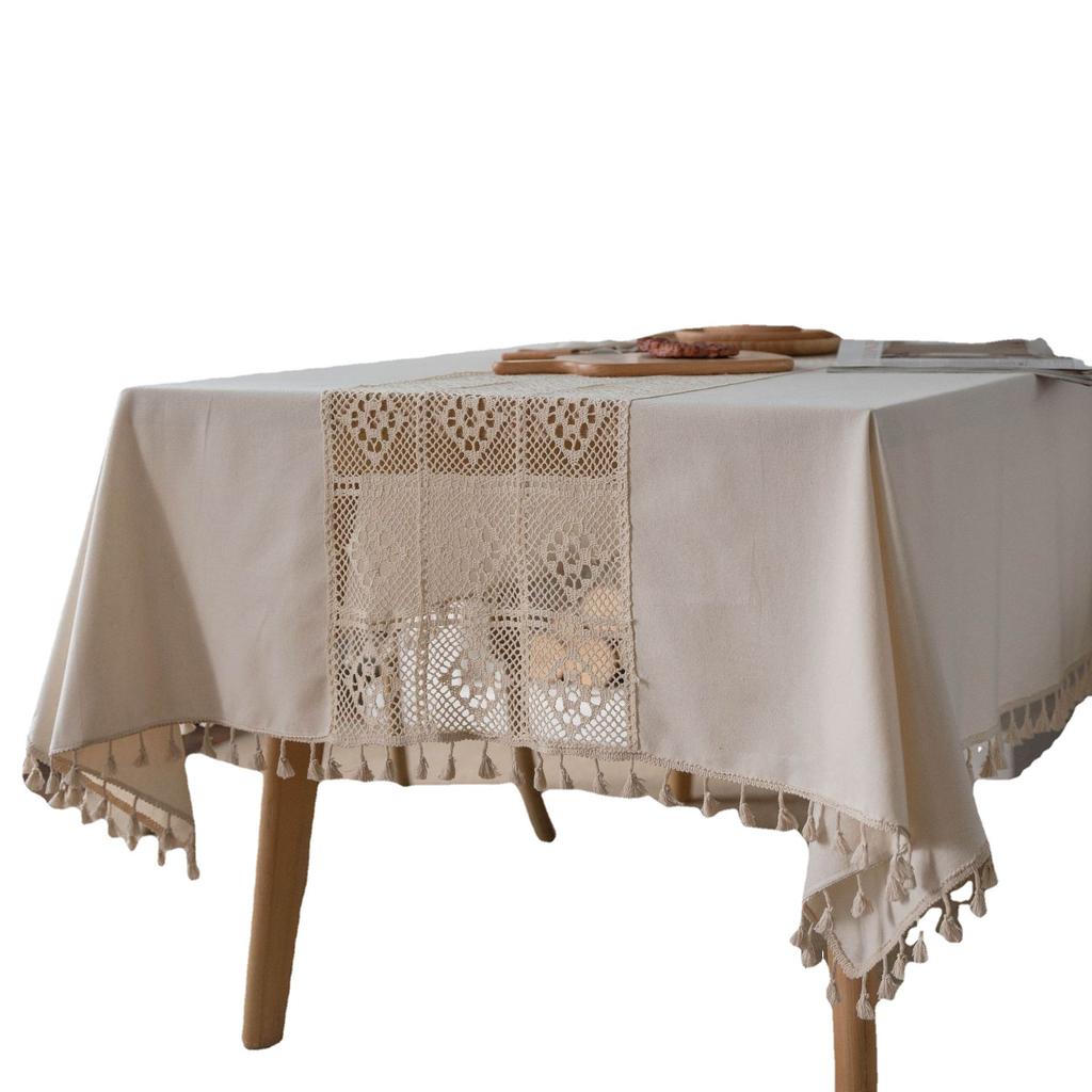 Stoff Papa Beige Hohlhäkeln Spleißen Tischdecke Restaurant Tischdecke Kaffeetischdecke Serviette Platzset Fleck