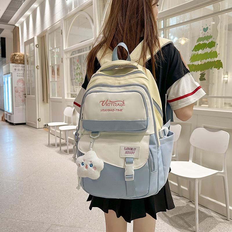 Mori school bag for female high school students, simple backpack ins style Korean , large-capacity junior high school students, computer backpack tide