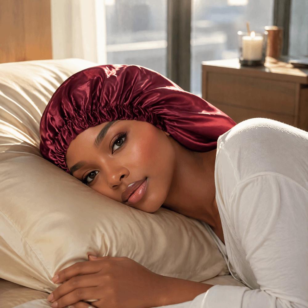 Polyester Sleep Cap Long Length Sleep Bonnet Breathable Cap Hair Cap  Household Use