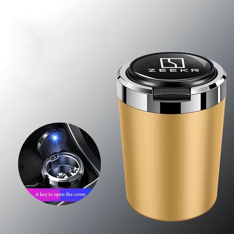 

Подходит для Extremely Krypton 001 007 009 ZEEKR X NFC 007GT 7X 9X многофункциональная автомобильная пепельница с открывающейся крышкой одним нажатием, детали интерьера золотой
