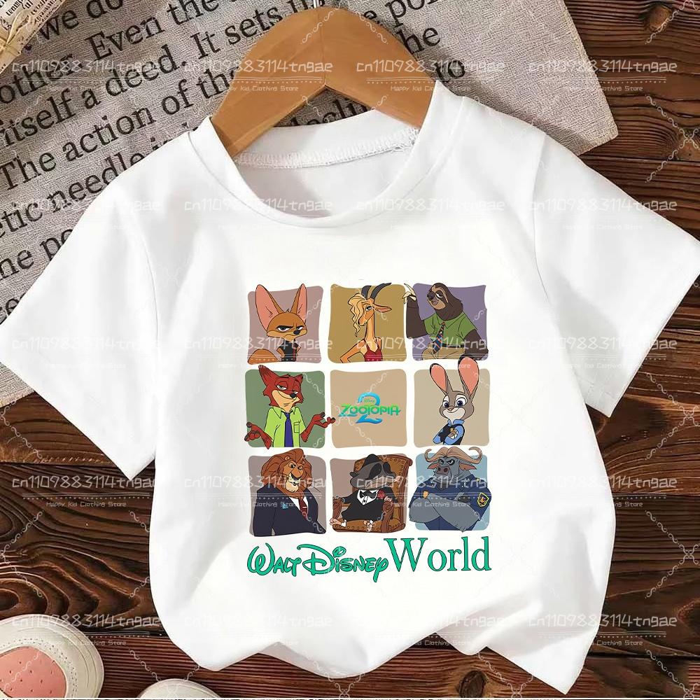 2026 Zootopia Judy&Nick&Gary Tshirt for Kids Casual Cotton Short Sleeve Tees Comfortable Top Street Fashion Parent Child Clothes