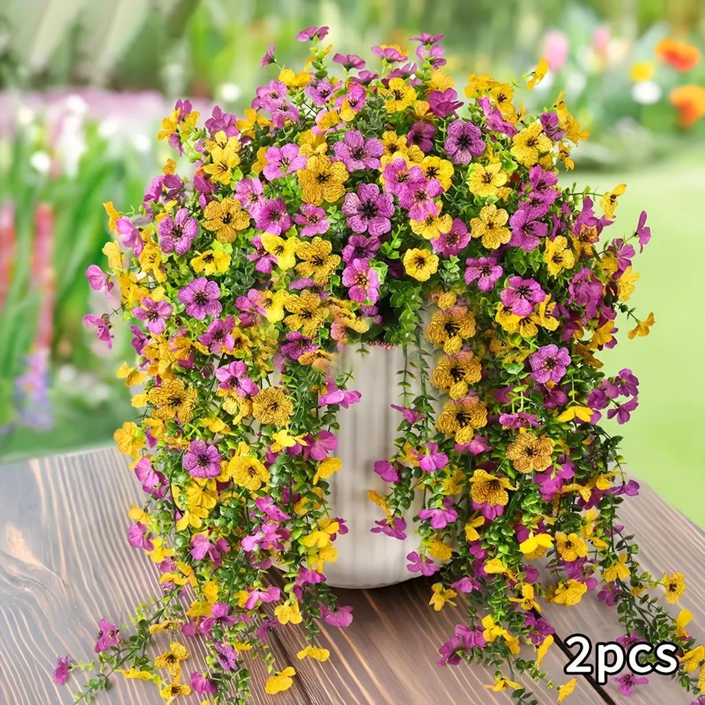 1Pc/2Pcs Exquisite Lebensechte Seide Daisy Hängende Blumen für Im Freien Künstliche Pflanzen Orchidee Blume