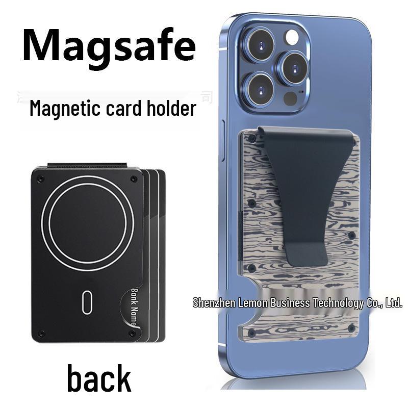 Apple MagSafe Compatible RFID Anti-Theft Metal Wallet with Strong Magnetic Card Holder