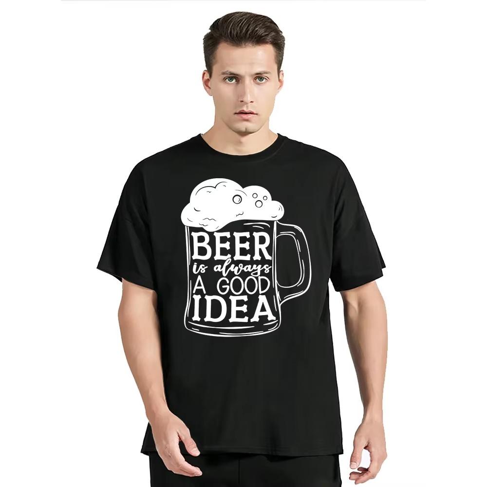 2024 Fashion Beer DAY Graphic Y2k Tshirt Men's Clothing Oversized T-shirt New Summer Casual Fashion Tshirt  O-neck Tops