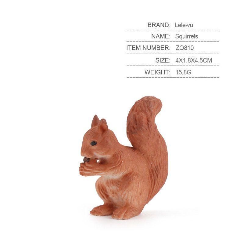 Hand-painted Simulation Of Animal Reindeer Squirrel Red Fox Model Set For Collectors