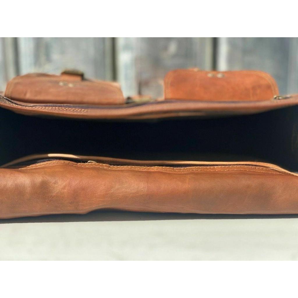 Vintage Leather Messenger Best Computer Laptop Briefcase Satchel Bag  Men