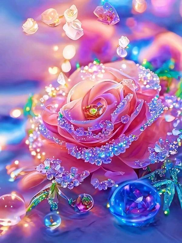 

Алмазная картина, новая коллекция 2024, розовая роза, сделай сам, полная квадратная круглая дрель, стразы, вышивка, цветочная мозаика, наборы для вышивки крестом Round drill 30x40cm