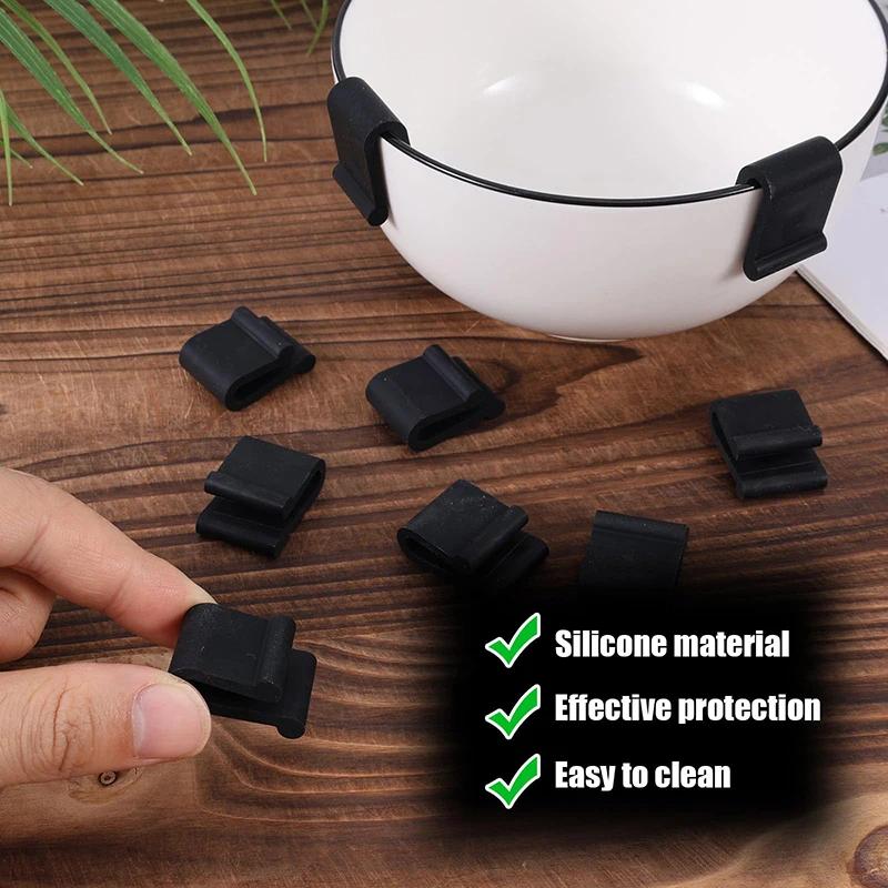 8 ks silikonových víček do trouby, nárazníkové klipy, 3D chránič víka hrnce, pro smaltované litinové nádobí, kuchyňské nádobí, náčiní