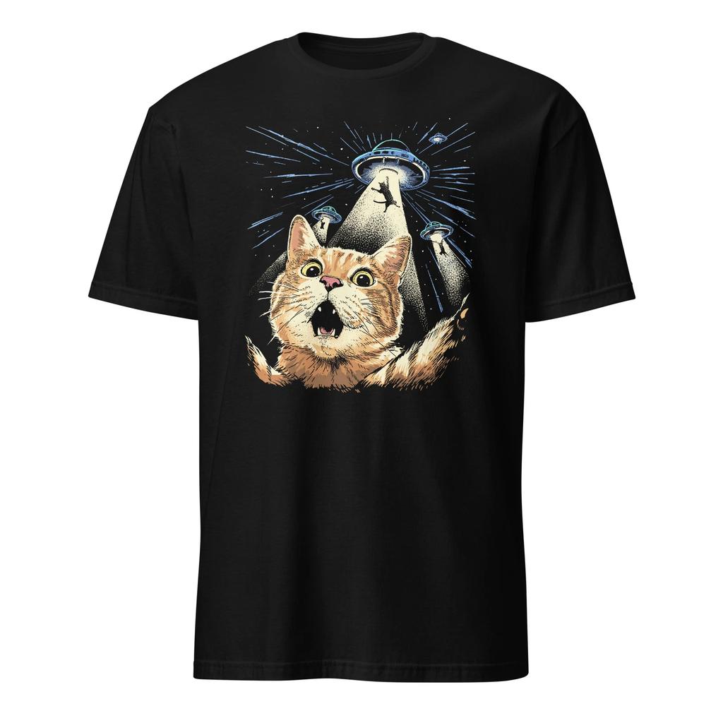 Alien Cat Shirt Funny Cat Selfie Alien UFO Encounter T-Shirt Size S-3XL Gift Tee