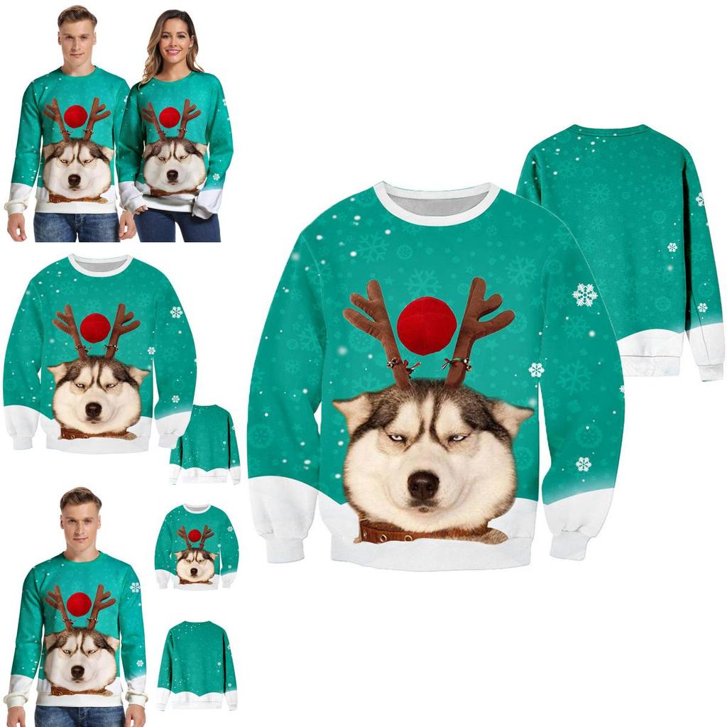 Womens Ugly Mens Christmas Sweater Funny Dog Xmas Sweatshirt Pullover Tops