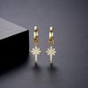 LUOTEEMI CZ Star Huggie Accessories Fashion Jewellery Beautiful Summer Gold Plated Hoop Earring