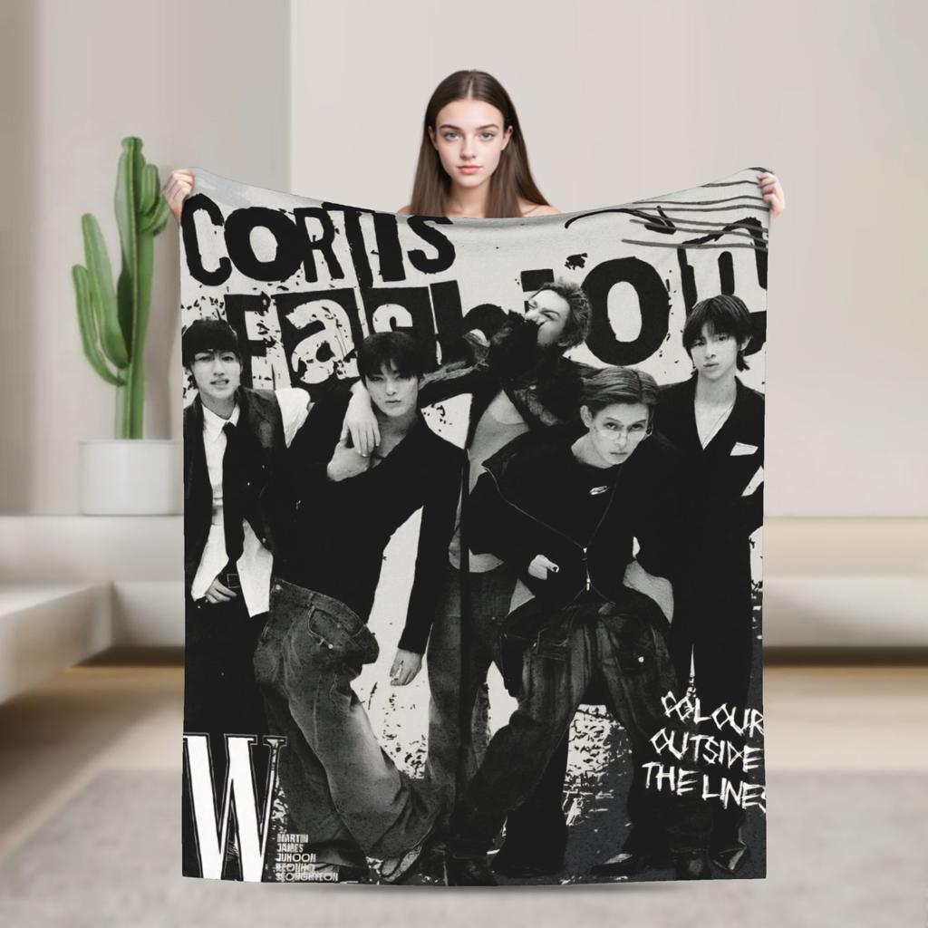 Soft Blanket Airplane Travel CORTIS Kpop  Throw Blanket  Flannel Bedspread For Living Room Novelty Sofa Bed Cover