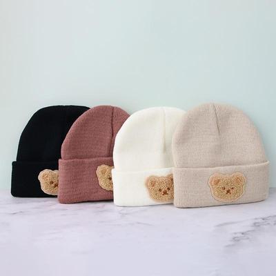 Infant Hat Autumn and Winter Style Cute Little Bear Infant Knitted Hat Spring and Autumn Season Boys and Girls Baby Woolen Pull-over Hat Fashionable