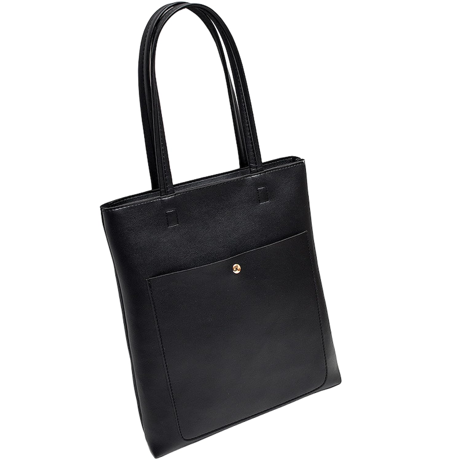 

Tote Bag for Vertical Business Shoulder For Commuting to Work or With Zipper [Welltude] Women, Bag, Bag, A4, Thin, Lightweight, Plain, School, (Black) чорний
