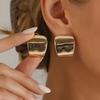 Personality Metal Square Geometric Stud Earring Set for Women Ins Daily Commuting Accessories Design Sense Jewelry Gift