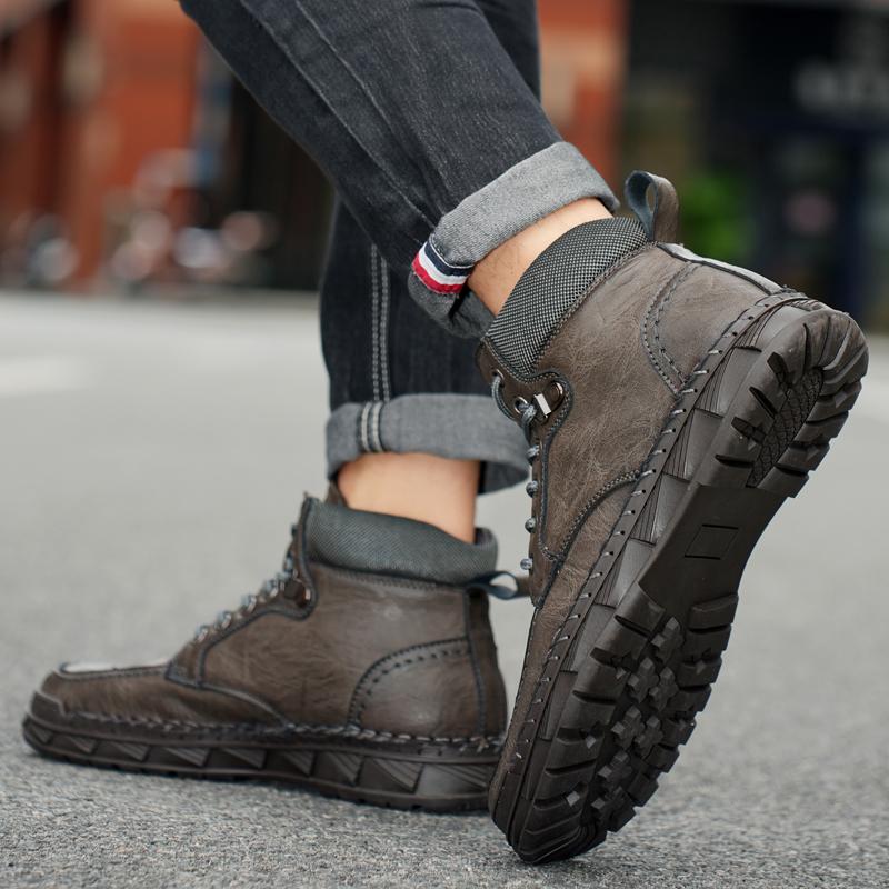 Men's High-top Leather Boots Casual Sneakers