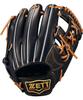 ZETT Pro Status Baseball Glove for Second and B Size Made In BPROG364G Shortstop, Black/Oak (1936), 3, Japan,