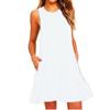 Women's Plus Size Summer Irregular Hem Casual Swing  Tee Tank Dress