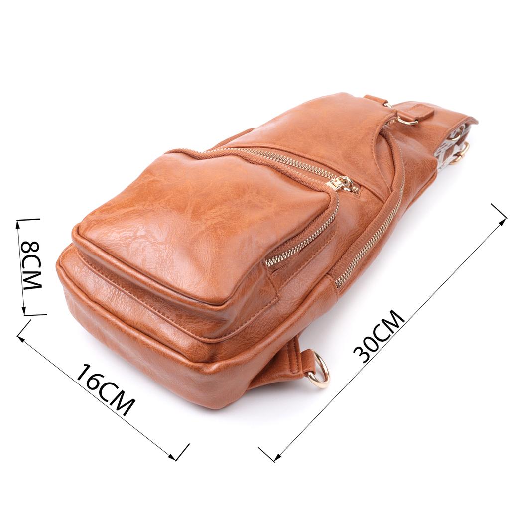 Stylish Women's Sling Bag Over the Shoulder Made of Eco-leather VINTAGE Bag 22751 Red